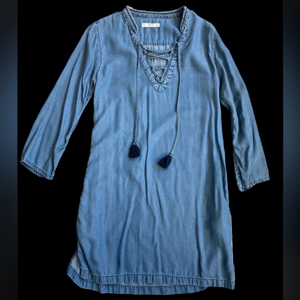 Mango Denim Tunic Mini Dress